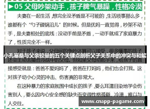 小孔塞桑与父亲较量的五个关键点剖析父子关系中的冲突与和解