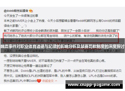 魏震事件对职业体育道德与纪律的影响分析及禁赛罚款制度的深度探讨